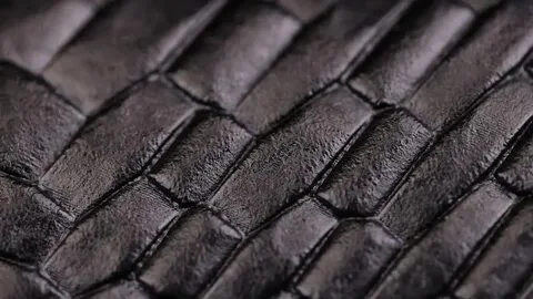 A macro shot of the textured premium leatherette.
