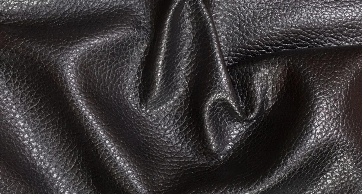 Macro shot of hybrid leatherette material.